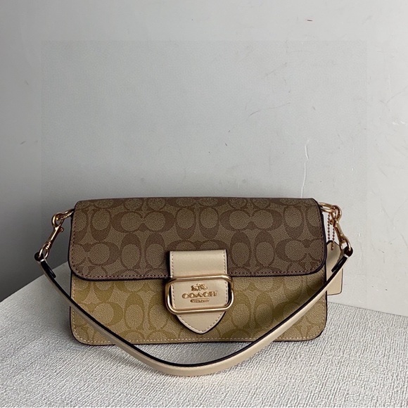 Coach Signature Brown and Tan Shoulder Bag - Picture 1 of 8